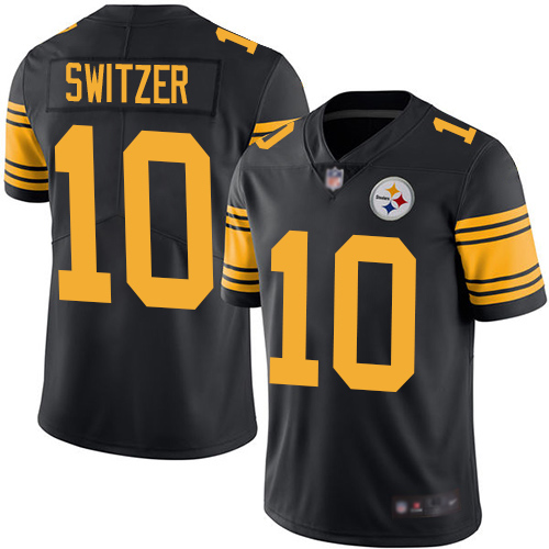 Men Pittsburgh Steelers Football #10 Limited Black Ryan Switzer Rush Vapor Untouchable Nike NFL Jersey